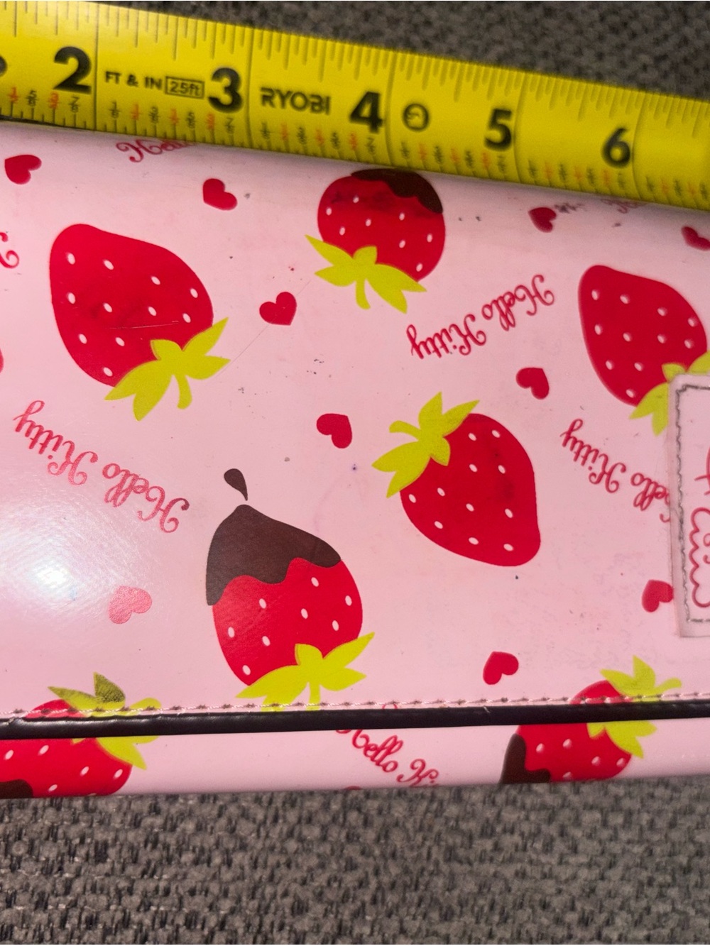 Hello kitty pink long wallet with strawberries printed all over it. 🍓🐱 - Picture 11 of 11